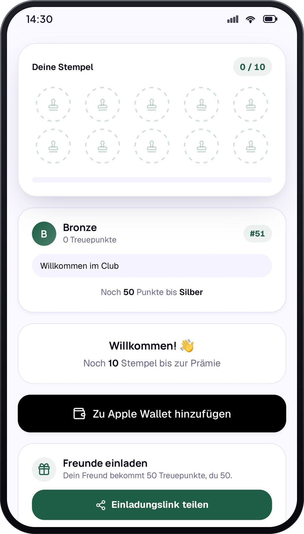 Stammspot Treuekarte — die digitale Stempelkarte für deine Kunden
